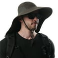 thumbnail image 3 of Bobasndm Mens Wide Brim Sun Hat with Neck Flap Fishing Safari Cap for Hiking Camping Gardening Field Work, 3 of 9