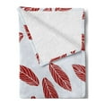 thumbnail image 2 of Leaves Soft Flannel Fleece Throw Blanket, Rhythmic Modern Abstract Leaf on Cool Pastel Muted Backdrop Illustration, Cozy Plush for Indoor and Outdoor Use, 60" x 80", Baby Blue and Ruby, by Ambesonne, 2 of 5