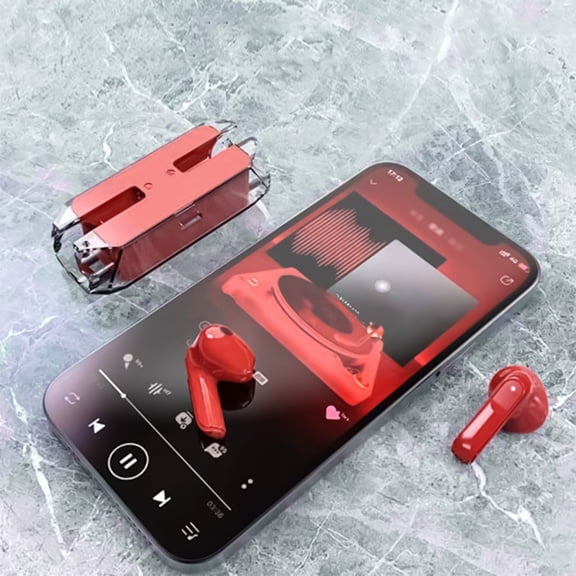 Transparent Shell Bluetooth 5.3 Wireless Earbuds, In Ear Dual Stereo TWS Headphones, Type-C Large Capacity Charging Case Mini Portable for Sports Gaming Daily