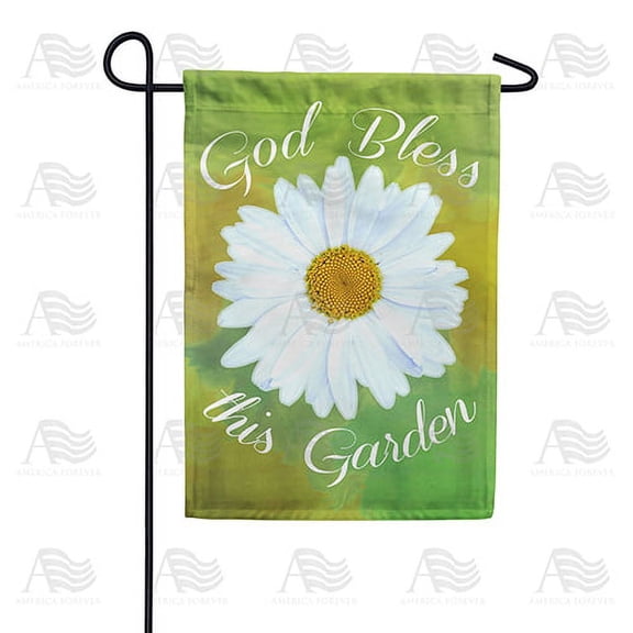 America Forever Spring Daisy Garden Flag 12.5 x 18 inches Double Sided God Bless, Summer Flower, Colorful, Beautiful - Seasonal Yard Lawn Outdoor Decorative God Bless Garden Flag