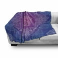 thumbnail image 3 of Purple Mandala Soft Flannel Fleece Blanket, Psyschedelic Oriental Theme Floral Pattern in Filigree Style, Cozy Plush for Indoor and Outdoor Use, 50" x 70", Magenta Night Blue White, by Ambesonne, 3 of 6
