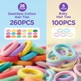 thumbnail image 3 of Livhil Elastic Hair Ties, 31 Colors Hair Accessories for Girls, Rubber Bands for Hair, Small Hair Ties, 393pcs Baby Hair Ties, 3 of 6