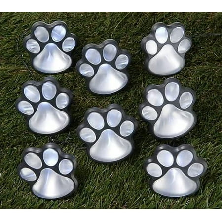 

Colored Paw Print Solar Garden Lights - Adorable LED Solar Paw Lights for Pathway Illumination Waterproof & Weatherproof Outdoor Lights Up to 10 Hours of Warm Illumination Two Lighting Modes