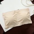thumbnail image 6 of Women's Bandeau Seamless Bra Off Shoulder Crop Tops Tank Tops Tube Tops with Falsies Free Size (Breathable Skin Color), 6 of 8