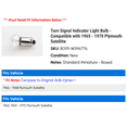 thumbnail image 2 of Turn Signal Indicator Light Bulb - Compatible with 1965 - 1970 Plymouth Satellite 1966 1967 1968 1969, 2 of 2