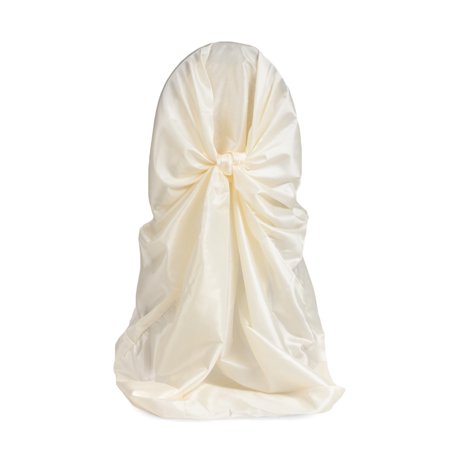 Taffeta Universal Self Tie Chair Cover Approx. 55" W x 47"L - Ivory