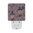 thumbnail image 2 of Fox with Witch Hat Purple Jungle Halloween LED Night Light Sensor Lamp Plug-in Adjustable Brightness 2 Pack, 2 of 7