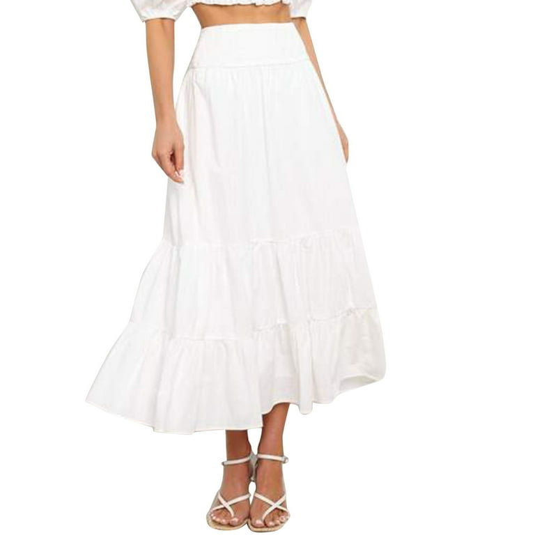 White pleated cheap skirt 50s