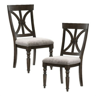 Lexicon Traditional Wood Dining Room Side Chair in Driftwood Charcoal (Set of 2)
