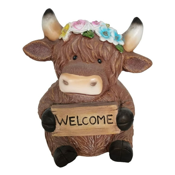 Angelo Décor statue Vache des Highlands bienvenue