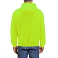 thumbnail image 2 of Men’s Neon High Visibility Sweater Pullover & Zipper Hoodie Fleece Sweatshirt (Neon Yellow Pullover, XL), 2 of 3
