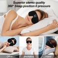 thumbnail image 6 of Hootek Sleep Headphones, 3D Sleep Mask with Headphones Bluetooth Wireless Music Eye Mask for Side Sleepers, Sleep Mask Headphones Earphones Earbuds for Sleeping Yoga, Black, FCC Aprroved, 6 of 8