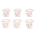 thumbnail image 2 of 100 clips de papel innovadores con forma de taza de café rosa, miniclips de metal reutilizables para oficina, escuela, hogar, 2 of 5