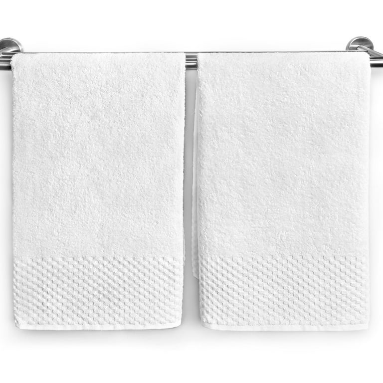 Ben Kaufman Sales Kaufman - Premium White Deluxe Hand Towels, 17''x28'', Absorbent Towels for Gym, Hand, Spa, Beauty, 100% USA Cotton (12-Pack)