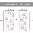thumbnail image 4 of Baby Girls Pink Boho Rainbow Curtains 42Wx63H Inch Rod Pocket Cute Cartoon Colorful Cloud Stars for Kids Children Nursery Bedroom Decor Lovely Bohemian Playroom Window Drapes Fabric 2 Panel, 4 of 4