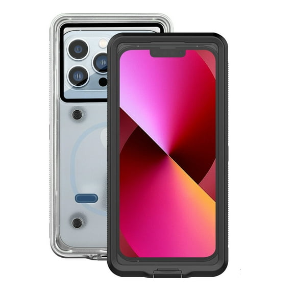 FIEWESEY Universal Phone Waterproof Diving Underwater Case Cover Compatible for iPhone 14 13 12 11 Pro Max Xr/Samsung Galaxy S23 S22 S20/Note 20 10 5G/LG Stylo 6/Google/OnePlus(Black)