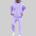 thumbnail image 2 of Frnrwgo Men's 2-Piece Hoodie and Pants Set Loose Fit Warm Comfortable Casual Tracksuit Fall Winter Outfit with Pockets, 2 of 8