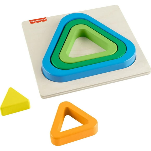 Fisher-Price Mini Puzzle Arc-en-Ciel en Bois Triangle