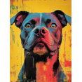 thumbnail image 1 of Qisvanset 12x16 Inch Colorful Pitbull Dog Canvas Wall Art, Abstract Vibrant Pet Portrait Modern Home Wall Decor, 1 of 8