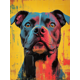 thumbnail image 1 of Qisvanset 12x16 Inch Colorful Pitbull Dog Canvas Wall Art, Abstract Vibrant Pet Portrait Modern Home Wall Decor, 1 of 8
