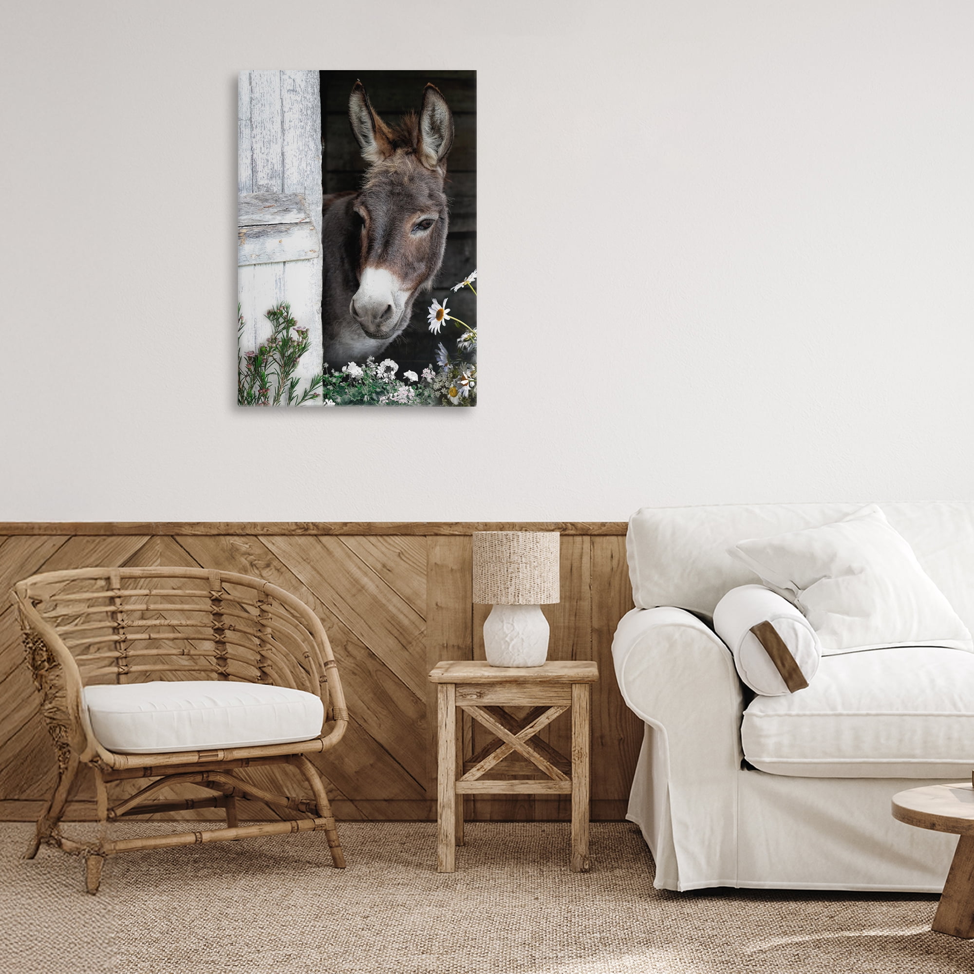 Stupell Industries Gentle Donkey Peering from Barn Canvas Wall Art, design by CAD Designs
