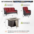 thumbnail image 2 of Gymojoy 4 Piece Outdoor Patio Furniture with a 3 Seat Sofa,Rattan Wicker Coversation Set with Swivel Rocking Chair,Balcony Sofa Set with Propane Fire Pit Table for Outside Porch Backyard Pool,Brown, 2 of 15