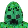 thumbnail image 2 of Minecraft Boys' Creeper Pixel Block Mesh Face Full-Zip Long Sleeve Youth Hoodie, 2 of 3