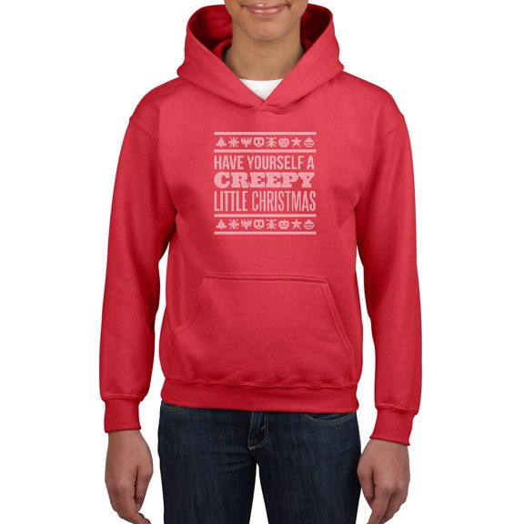 Creepy Little Christmas Hoodie Juniors -Smartprints Designs,  Large