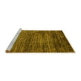 thumbnail image 2 of Ahgly Company Machine Washable Indoor Round Oriental Yellow Modern Area Rugs, 5' Round, 2 of 4
