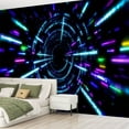 thumbnail image 2 of Peel and Stick Wallpaper Glowing neon lines tunnel Blue red pink violet colorful lighting Modern Art Wall Mural Decor Self Adhesive and Removable 69in x 98in, 2 of 8