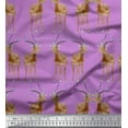 thumbnail image 1 of Soimoi Tissu Popeline de Coton Imprimé Animal Cerf au Mètre 56 Pouces de Large, 1 of 3