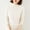 #124-White, variant on Wowcloth Women's Solid Color Long Sleeve Sweater with Semi-High Neck, Casual and Fashionable for Daily Use