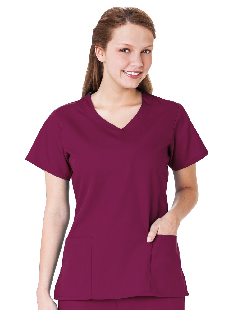 White Swan Overlap V-Neck Scrub Top 