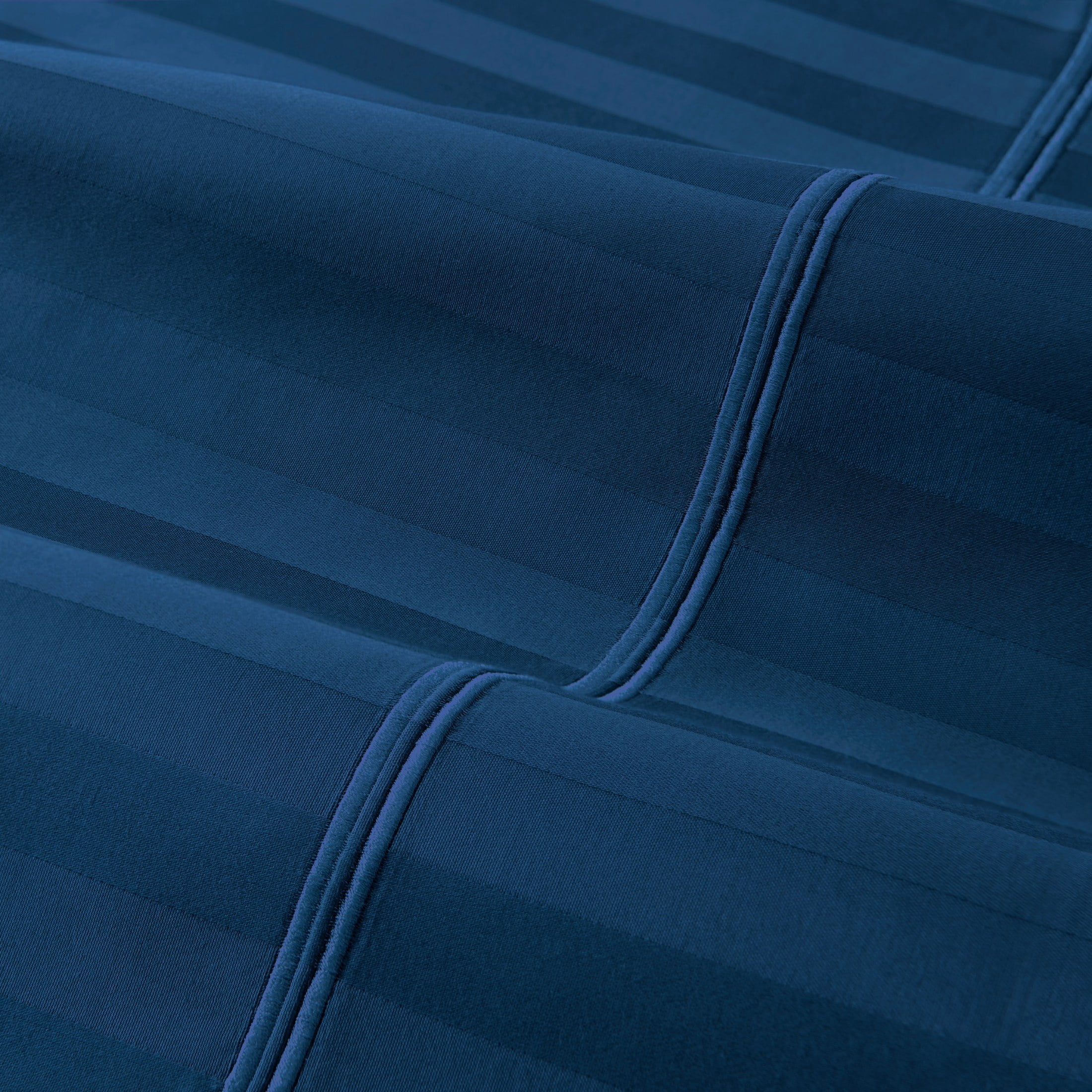 Wamsutta 1846 4-Piece 650 Thread Count Titan Stripe Egyptian Giza Cotton Sateen Bed Sheets, Queen-Deep Pocket