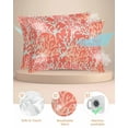 thumbnail image 2 of Hokiten King Size Pillow Cases Set of 2, Pillow Covers for Bed, Orange Red Coral Coastal Satin Pillowcases with Zipper for Hair/Skin, Ocean Nautical Seaside Beach 20x36 Inches, 2 of 6