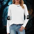 thumbnail image 2 of Kakishop Halloween Tee Shirts for Women Halloween Sweatshirts for Women Ghost Long Sleeve T-shirt Graphic Tees Fall Pullover Tops (White,L), 2 of 8