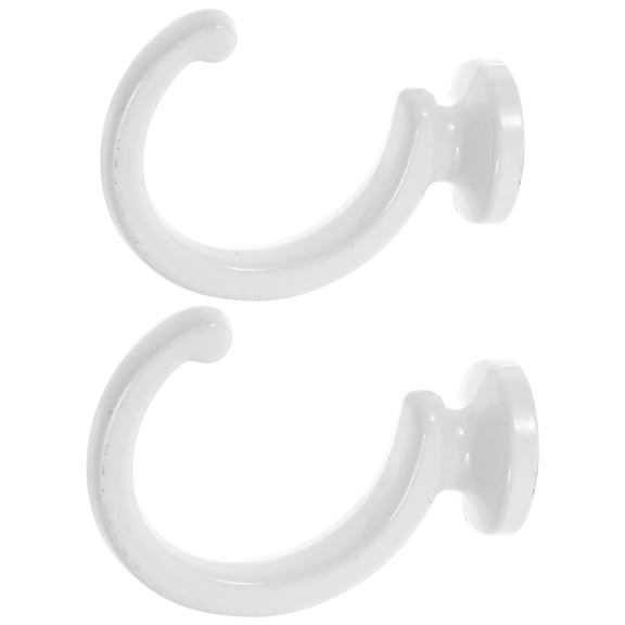 IBASETOY 1Set White Alloy Wall Hooks Heavy Duty for Hanging Curtains Keys and Bags with Screw Mount