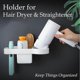 thumbnail image 4 of Hair Dryer Holder, Hair Straightener Holder Hair Dryer Holder with Cable Organizer, No Drilling Hair Dryer Holder Wall Mount for Bathroom, 4 of 4