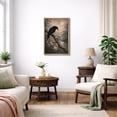thumbnail image 3 of Framed Canvas Print Gothic Crow Wall Art Dark Academia Decorative for Living Room Bedroom - 24"x36" NATURAL, 3 of 8