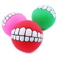 thumbnail image 3 of Gprince Dog Tooth Molar Ball 7.5cm Vinyl Funny Chew Squeaky Sound Training Pet Toy Random Color, 3 of 9