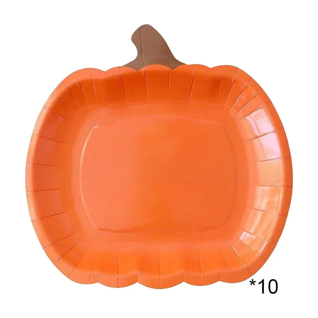 10-Pack Pumpkin Disposable Paper Plates 9-Inch Party Dessert Disposable Tableware for Festive Events