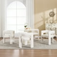 thumbnail image 2 of Guyou Modern Boucle Dining Chair Set of 6, Sherpa Upholstered Barrel Chair, Comfy Armchair with Open Backrest, Vanity Side Chair Accent Chair for Living Room Bedroom Dining Room, White, 2 of 10