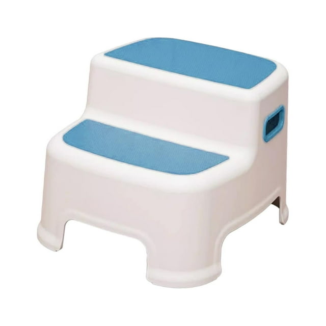 Marchepied Antidérapant, Marchepied Double, Marche Grand, Marchepied pour Toilette et Pot, Bleu