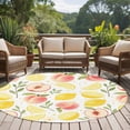 thumbnail image 4 of Summer Fruit Round Area Rug 8Ft Washable Large Circle Rugs for Living Room Dorm, Spring Botanical Lemon Peach Non-Slip Carpet Floor Mats Indoor Outdoor Carpet Runner Aesthetic Home Decor, 4 of 8