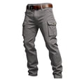 thumbnail image 2 of LTTVQM Mens Cargo Pants Ripstop Stretch Fishing Hiking Pants Outdoor Workout Lightweight Casual Work Trousers with Pockets Gray M, 2 of 5