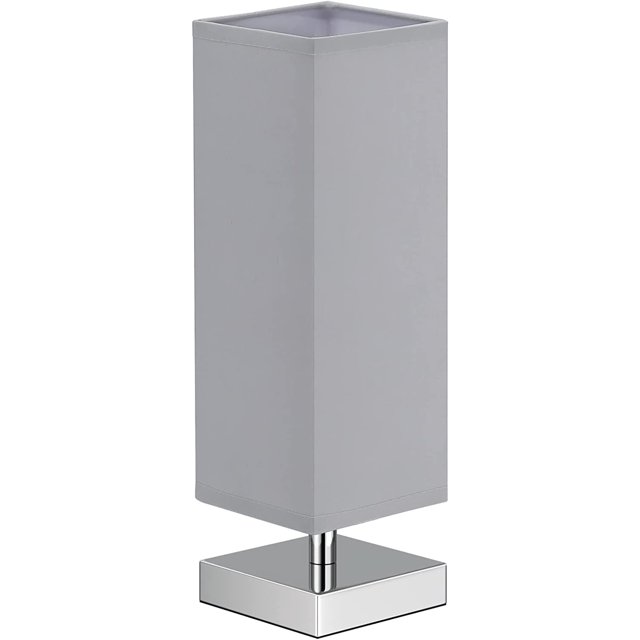 Lámpara de mesa pequeña para dormitorio – Lámparas de noche para mesita de noche, lámpara de noche minimalista con pantalla de tela cuadrada, lámpara de lectura de escritorio para habitación de niños,