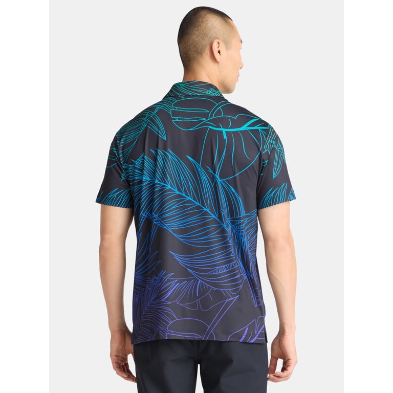 Birdie Bound Men's Ombre Tropical Golf Polo photo 3