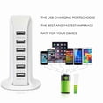 thumbnail image 6 of USB Charging Station Hub, Portable Smart 6A 30W 6 Port USB Wall Charger, Desktop Charging Multi Ports Rapid Adapter for Cellphones iPad iMac MacBook Camera PC & Laptop (White), 6 of 8
