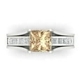 thumbnail image 2 of Clara Pucci 14K White Gold Princess Cut 1.5Ct Synthetic Yellow Moissanite Engagement Ring + Matching Band - Luxury Box Included, 2 of 7