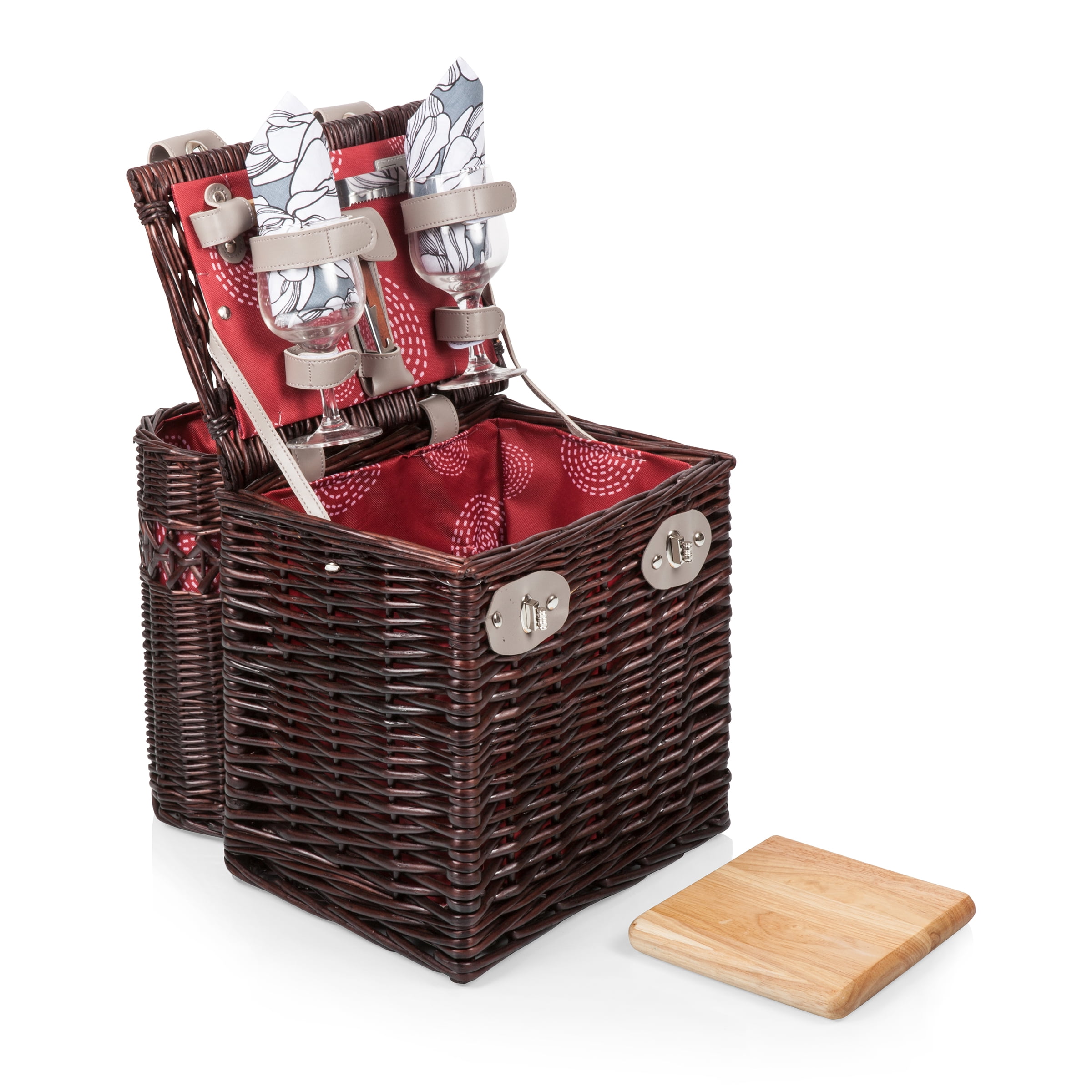 picnic time wine and cheese basket